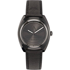 Adidas Men's Watch - Originals Quartz Black Dial Genuine Leather Strap | AOFH22514