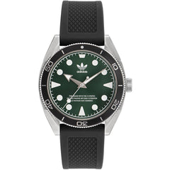 Adidas Men's Watch - Originals Quartz Green Dial Black Rubber Strap | AOFH23008