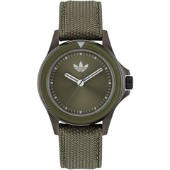 Adidas Men's Watch - Originals Quartz Black Case Green Dial Fabric Strap | AOFH23017