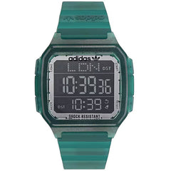 Adidas Men's Watch - Originals Quartz Black Digi Dial Green Rubber Strap | AOST22048