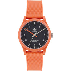 Adidas Men's Watch - Originals Quartz Black Dial Orange Rubber Strap | AOST22560