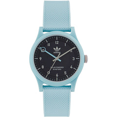Adidas Men's Watch - Originals Quartz Resin Case Black Dial Blue Strap | AOST22561
