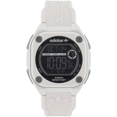 Adidas Men's Watch - Originals Black Digital Dial White Rubber Strap | AOST23062