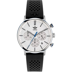 Adidas Men's Watch - Originals Chronograph White Dial Black Rubber Strap | AOSY22014