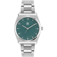 Adidas Men's Watch - Originals Quartz Green Dial Silver Steel Bracelet | AOSY22027
