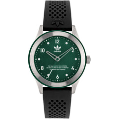Adidas Men's Watch - Originals Green Dial Black Silicone Rubber Strap | AOSY22516