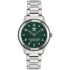 Adidas Men's Watch - Originals Quartz Green Dial Silver Steel Bracelet | AOSY22520