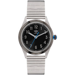 Adidas Men's Watch - Originals Quartz Black Dial Silver Steel Bracelet | AOSY22524