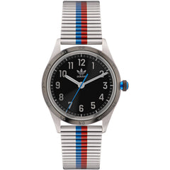 Adidas Men's Watch - Originals Quartz Black Dial Silver Steel Bracelet | AOSY22525
