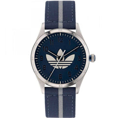 Adidas Men's Watch - Originals Quartz SS Case Blue Dial Fabric Strap | AOSY23041