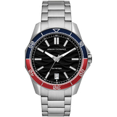Armani Exchange Men's Watch - Classic Quartz Black Dial Silver Bracelet | AX1955