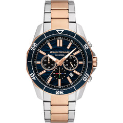 Armani Exchange Men's Watch - Spencer Quartz Black Dial Two Tone Bracelet | AX1965