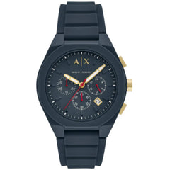 Armani Exchange Men's Watch - Rafael Quartz Blue Dial Silicone Rubber Strap | AX4168