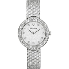 Bulova Women's Watch - Crystal Quartz Silver Dial Stainless Steel Bracelet | 96L329