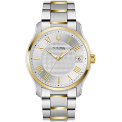 Bulova Men's Watch - Wilton Quartz Silver Tone Dial Two Tone Steel Bracelet | 98B391