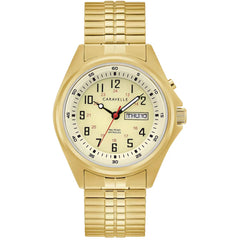 Caravelle Men's Watch - Traditional Quartz Gold Tone Dial Yellow Gold Band | 44C112