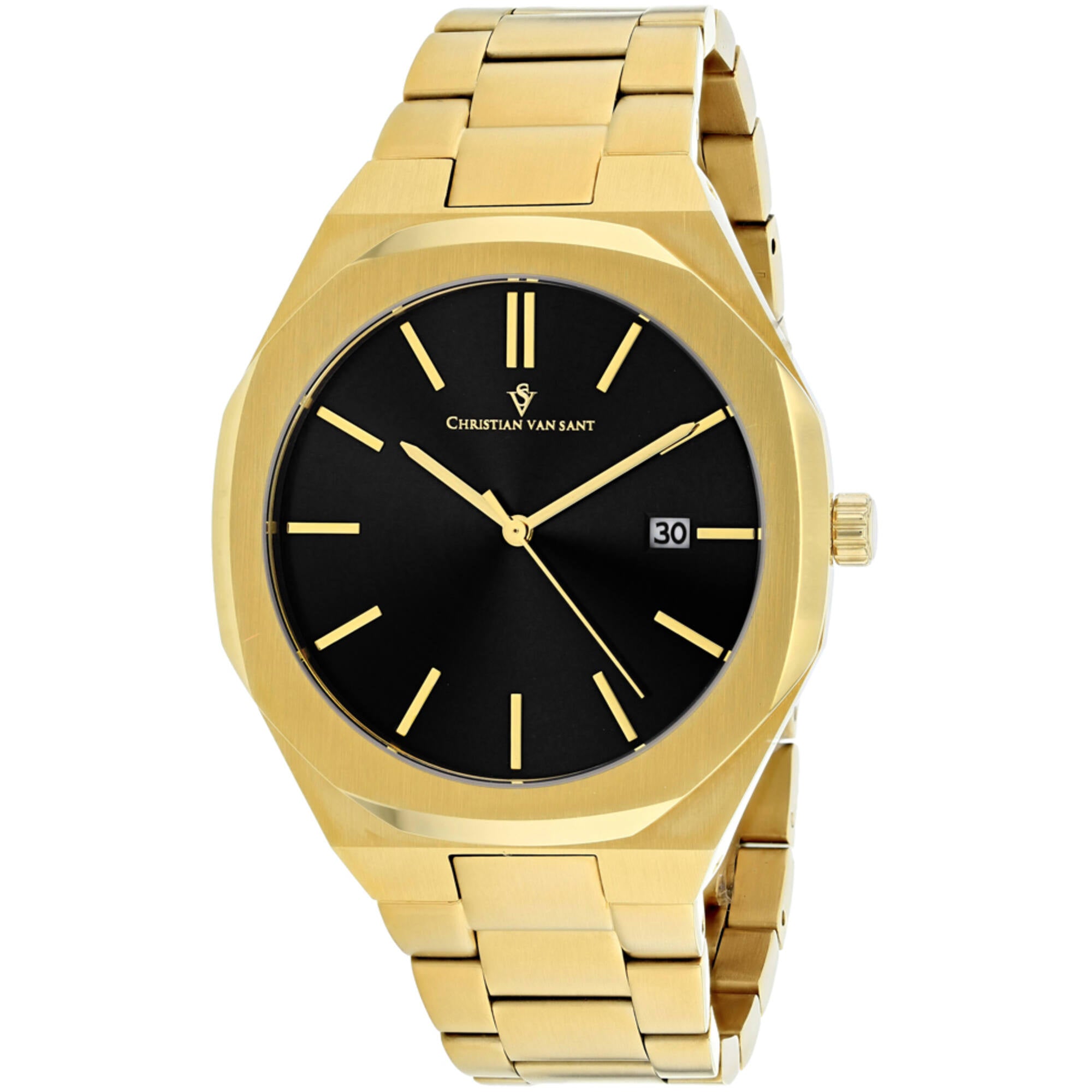 Christian Van Sant Men's Watch - Octavius Slim Quartz Yellow Gold ...