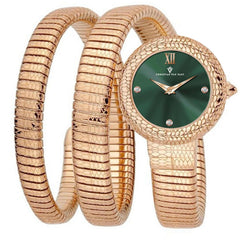 Christian Van Sant Women's Watch - Naga Quartz Green Dial Rose Gold Band | CV0895