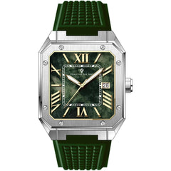 Christian Van Sant Men's Watch - Mosaic Quartz Green Dial Rubber Strap | CV6182
