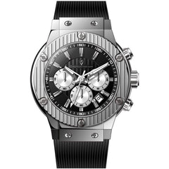 Christian Van Sant Men's Watch - Monarchy Quartz Black Dial Rubber Strap | CV8141