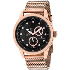 Christian Van Sant Men's Watch - Rio Quartz Black Dial Rose Gold Bracelet | CV8714