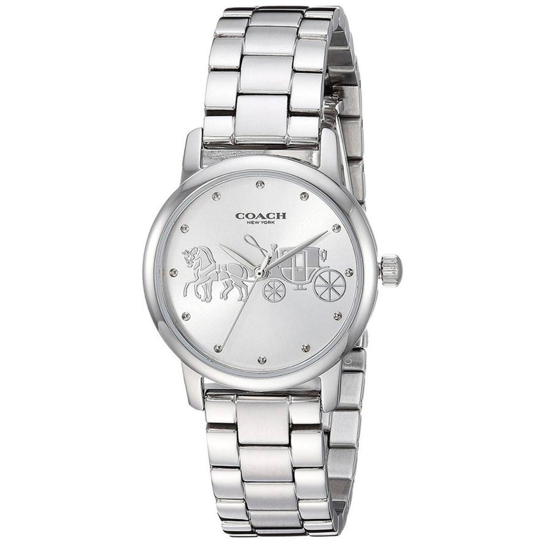 Coach Women\'s Silver Watch with White Dial Coach Stainless Steel Mesh Silver White Dial Women main image 2