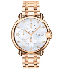 Coach Women's Watch - Arden Quartz Mother Of Pearl Dial Rose Gold Steel | 14503682