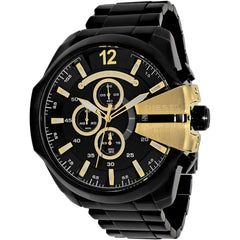 Diesel Men's Watch - Mega Chief Quartz Chronograph Black Dial Steel Bracelet | DZ4338