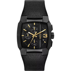 Diesel Men's Watch - Cliffhanger Quartz Chrono Black Dial Leather Strap | DZ4645