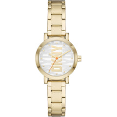 DKNY Women's Watch - Soho Quartz SS Case Silver Dial Yellow Gold Bracelet | NY6647