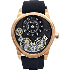 Egard Men's Watch - Quantus V3 Quartz Brown Dial Black Rubber Strap | WCH-5072-M-ROS
