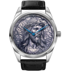 Egard Men's Watch - In His name Automatic Black Dial Leather Strap | WCH-S9887-BLK