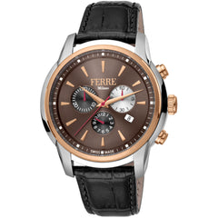 Ferre Milano Men's Watch - Classic Quartz Brown Dial Leather Strap | FM1G131L0041