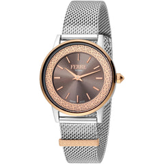 Ferre Milano Women's Watch - Classic Quartz Brown Dial Steel Bracelet | FM1L103M0721