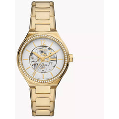 Fossil Women's Watch - Eevie Quartz White Dial Yellow Gold Steel Bracelet | BQ3782