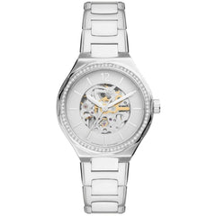 Fossil Women's Watch - Eevie White Dial Silver Stainless Steel Bracelet | BQ3788