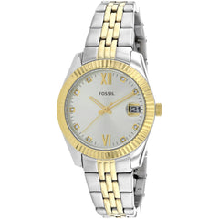 Fossil Women's Watch - Scarlette Quartz Silver Dial Two Tone Steel Bracelet | ES4949