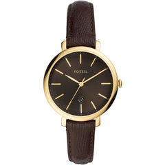 Fossil Women's Watch - Jacqueline Quartz Brown Dial Brown Leather Strap | ES4969