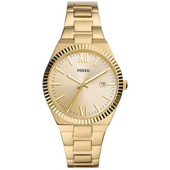 Fossil Women's Watch - Scarlette Quartz Gold Tone Dial Yellow Gold Bracelet | ES5299