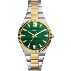 Fossil Women's Watch - Scarlette Quartz Green Dial Two Tone Steel Bracelet | ES5334