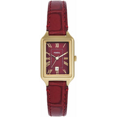 Fossil Women's Watch - Raquel Quartz Date Display Red Dial Leather Strap | ES5383