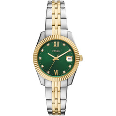 Fossil Women's Watch - Scarlette Quartz Green Dial Two Tone Steel Bracelet | ES5388