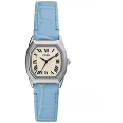 Fossil Women's Watch - Harlow Quartz SS Case Beige Dial Blue Leather Strap | ES5405