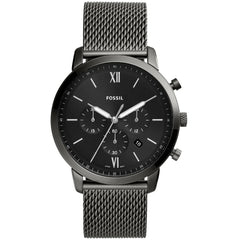 Fossil Men's Watch - Neutra Quartz Chronograph Black Dial Black Bracelet | FS5699