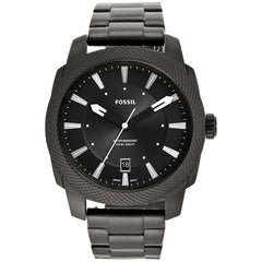 Fossil Men's Watch - Machine Quartz SS Case Black Dial Smoke Grey Bracelet | FS5970
