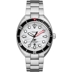 Fossil Men's Watch - Breaker White Dial Silver Stainless Steel Bracelet | FS6063