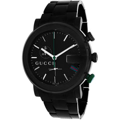 Gucci Men's Watch - 101 Series Quartz Chronograph Black Dial Steel Bracelet | YA101331