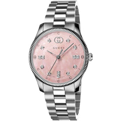 Gucci Women's Watch - G-Timeless Quartz Pink Dial Silver Steel Bracelet | YA1265062