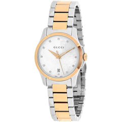 Gucci Women's Watch - G-Timeless Diamond White Dial Two Tone Bracelet | YA126544