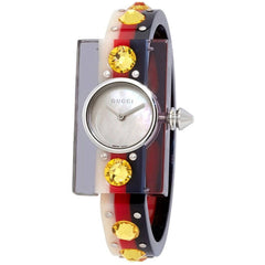 Gucci Women's Watch - Classic Quartz White Dial Multicolor Resin Bracelet | YA143524